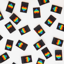 Load image into Gallery viewer, Rainbow Heart Woven Sewing Labels