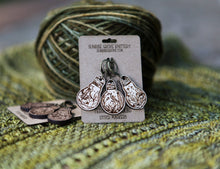 Load image into Gallery viewer, Terrarium Light Bulb Stitch Markers Set of 3 Desert Scenes