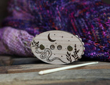 Load image into Gallery viewer, Wooden Snake Row Counter with Stars, Moon & Plants