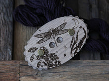 Load image into Gallery viewer, Maple Wood Dragonfly Knitting Row Counter with Stars & Moon: Maple