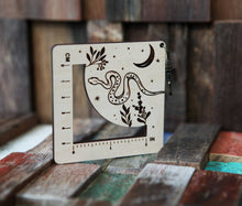 Load image into Gallery viewer, Snake with Moon Gauge Ruler - Maple & Bronze Fiber Arts