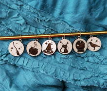 Load image into Gallery viewer, Witching Hour Maple Knitting Stitch Markers Set of 6