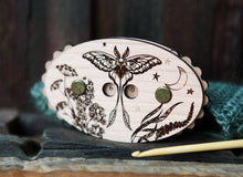 Load image into Gallery viewer, Luna Moth Cherry Wood Knitting Row Counter with Stars & Moon