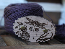 Load image into Gallery viewer, Maple Wood Dragonfly Knitting Row Counter with Stars & Moon: Maple