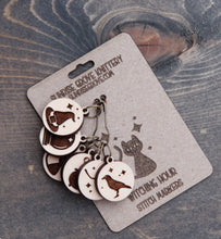 Load image into Gallery viewer, Witching Hour Maple Knitting Stitch Markers Set of 6