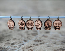 Load image into Gallery viewer, Crystal Ball Knitting Stitch Markers Set of 6