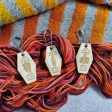 Load image into Gallery viewer, "Deep Sleep in Progress" Vampire Bat Project Bag Tags