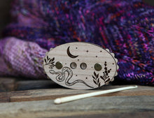 Load image into Gallery viewer, Wooden Snake Row Counter with Stars, Moon & Plants