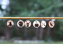 Load image into Gallery viewer, Witching Hour Maple Knitting Stitch Markers Set of 6