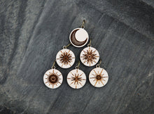 Load image into Gallery viewer, Moon and Stars Maple Wood Knitting Stitch Markers Set of 6