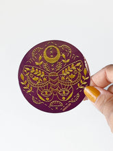 Load image into Gallery viewer, Mythic Moth 3" vinyl circle sticker
