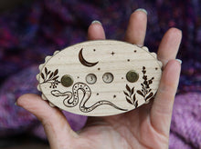 Load image into Gallery viewer, Wooden Snake Row Counter with Stars, Moon & Plants