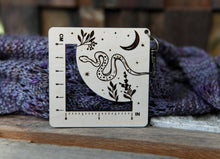 Load image into Gallery viewer, Snake with Moon Gauge Ruler - Maple & Bronze Fiber Arts