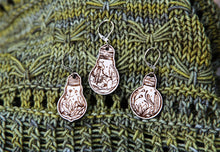 Load image into Gallery viewer, Terrarium Light Bulb Stitch Markers Set of 3 Desert Scenes