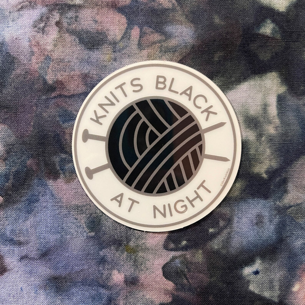 Knits Black At Night Sticker