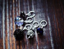 Load image into Gallery viewer, Midnight Glam Set of 5 Stitch Markers
