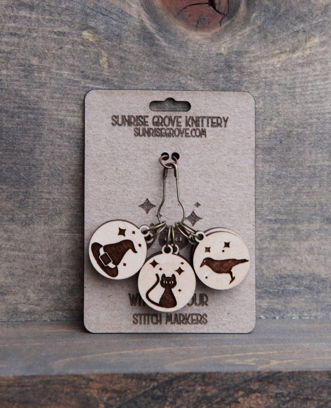 Witching Hour Maple Knitting Stitch Markers Set of 6