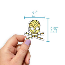 Load image into Gallery viewer, Yarn Skull (Knit) Stickers: Purple / Gloss
