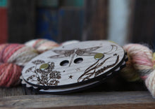 Load image into Gallery viewer, Maple Wood Dragonfly Knitting Row Counter with Stars &amp; Moon: Maple
