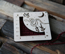 Load image into Gallery viewer, Snake with Moon Gauge Ruler - Maple &amp; Bronze Fiber Arts
