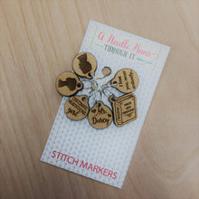 Load image into Gallery viewer, Pride &amp; Prejudice Inspired - Stitch Markers (set of 6)
