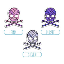 Load image into Gallery viewer, Yarn Skull (Crochet) Stickers: Pink / Gloss

