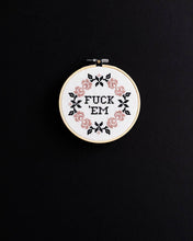 Load image into Gallery viewer, 'Fuck 'Em' Cross Stitch Kit: Mid Pink
