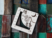Load image into Gallery viewer, Snake with Moon Gauge Ruler - Maple &amp; Bronze Fiber Arts
