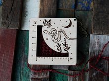 Load image into Gallery viewer, Snake with Moon Gauge Ruler - Maple &amp; Bronze Fiber Arts
