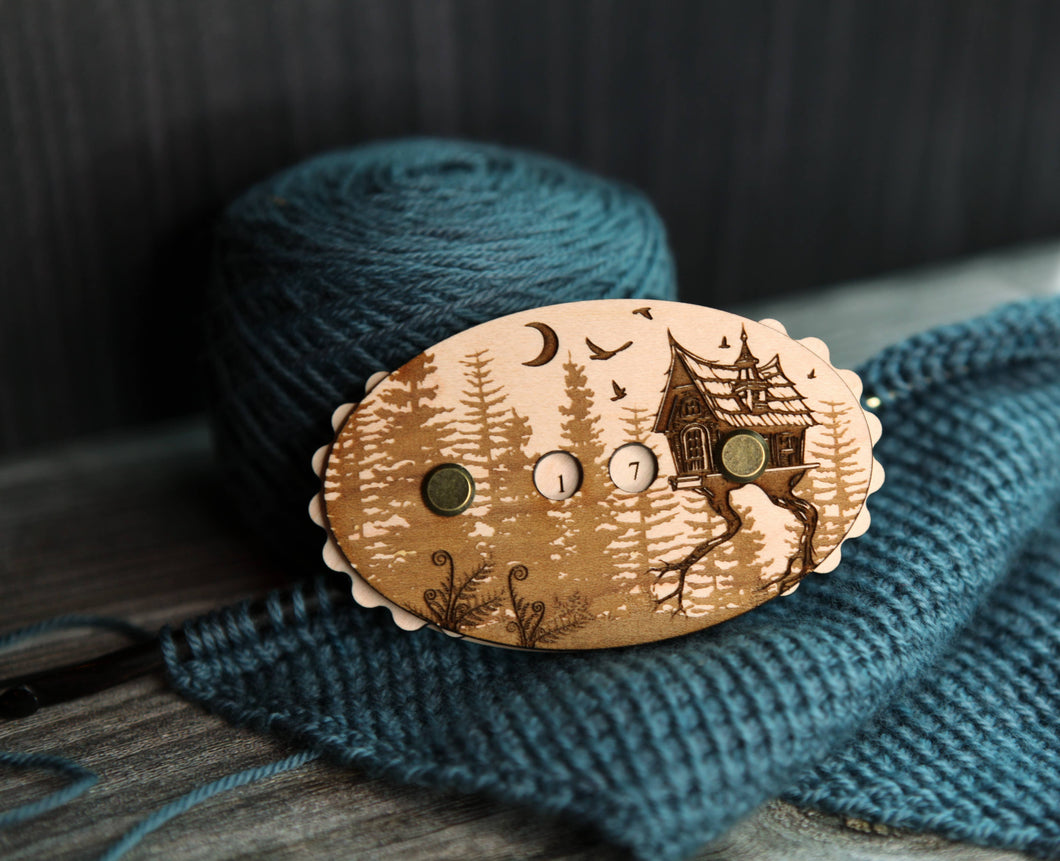 Baba Yaga Forest House Row Counter for knitting and crochet