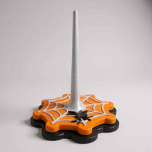 Load image into Gallery viewer, Halloween Spider Web Yarn Spinner – 3D Printed Yarn Holder: Orange
