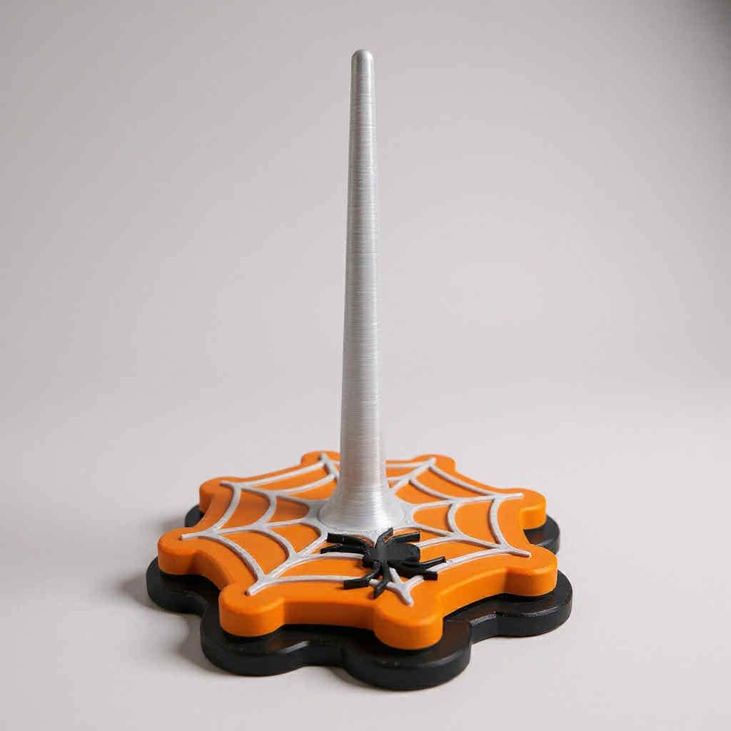 Halloween Spider Web Yarn Spinner – 3D Printed Yarn Holder: Orange