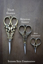 Load image into Gallery viewer, Tulip Garden Embroidery Scissors: Antique Gold
