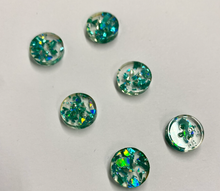 Load image into Gallery viewer, 1/2&quot; Teal Glitter Two Hole Acrylic Button

