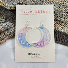 Load image into Gallery viewer, Iridescent Acrylic Moon Needle Gauge Earrings
