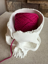 Load image into Gallery viewer, Gothic Skull Yarn Holder - 3D Printed: Marble White
