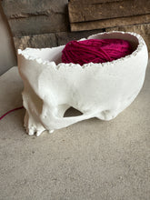 Load image into Gallery viewer, Gothic Skull Yarn Holder - 3D Printed: Marble White
