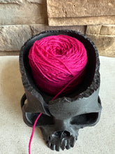 Load image into Gallery viewer, Gothic Skull Yarn Holder - 3D Printed: Galaxy Black
