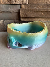 Load image into Gallery viewer, Gothic Skull Yarn Holder - 3D Printed: Rainbow Silk
