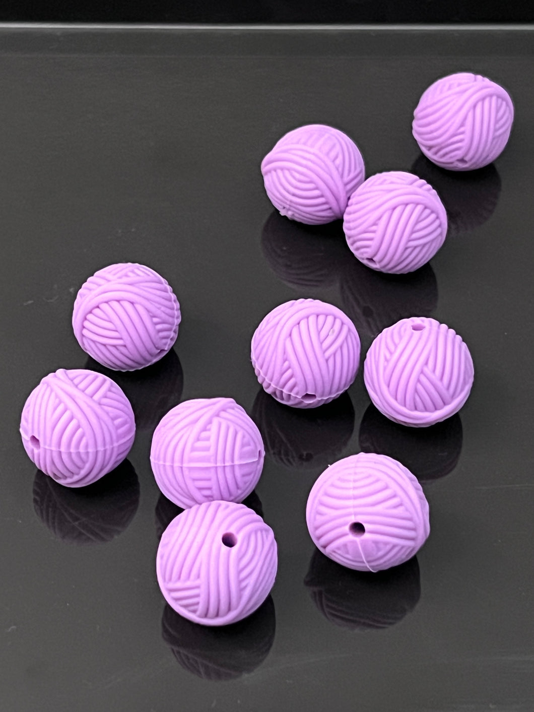 Yarn Ball Needle Stoppers (Purple or Mint)