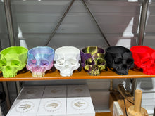 Load image into Gallery viewer, Skull Yarn Bowl: Gold/Purple/Black
