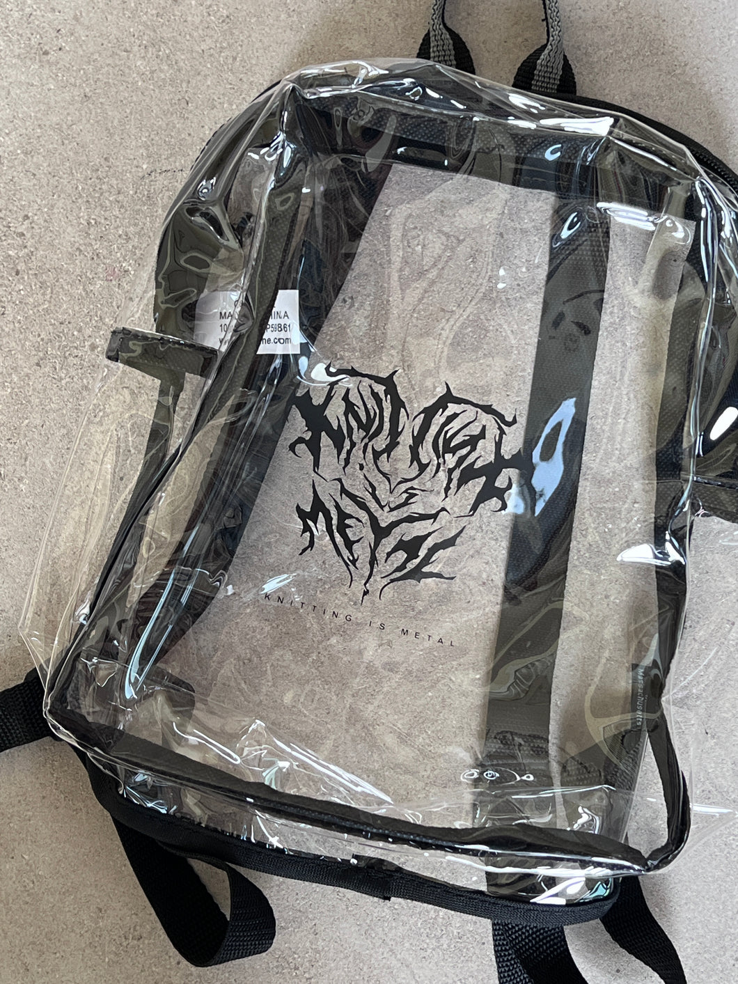 Knitting is Metal Clear Mini Backpack