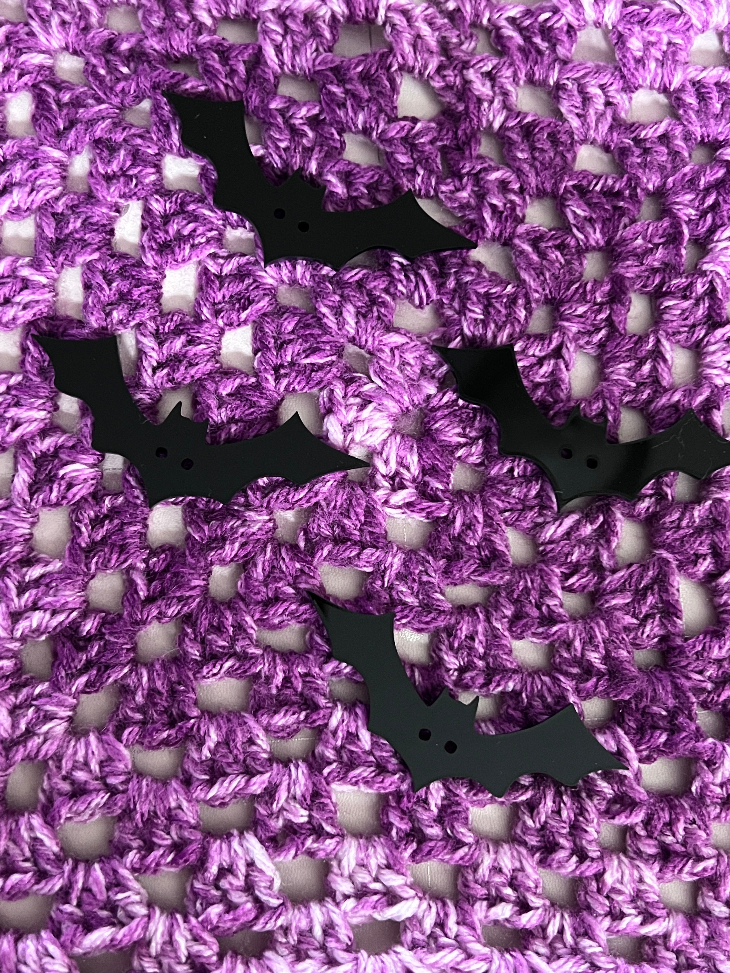 Acrylic Bat Button – Knitting is Metal