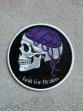 Load image into Gallery viewer, Knit for Brains Sticker: Pink or Purple
