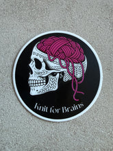 Load image into Gallery viewer, Knit for Brains Sticker: Pink or Purple
