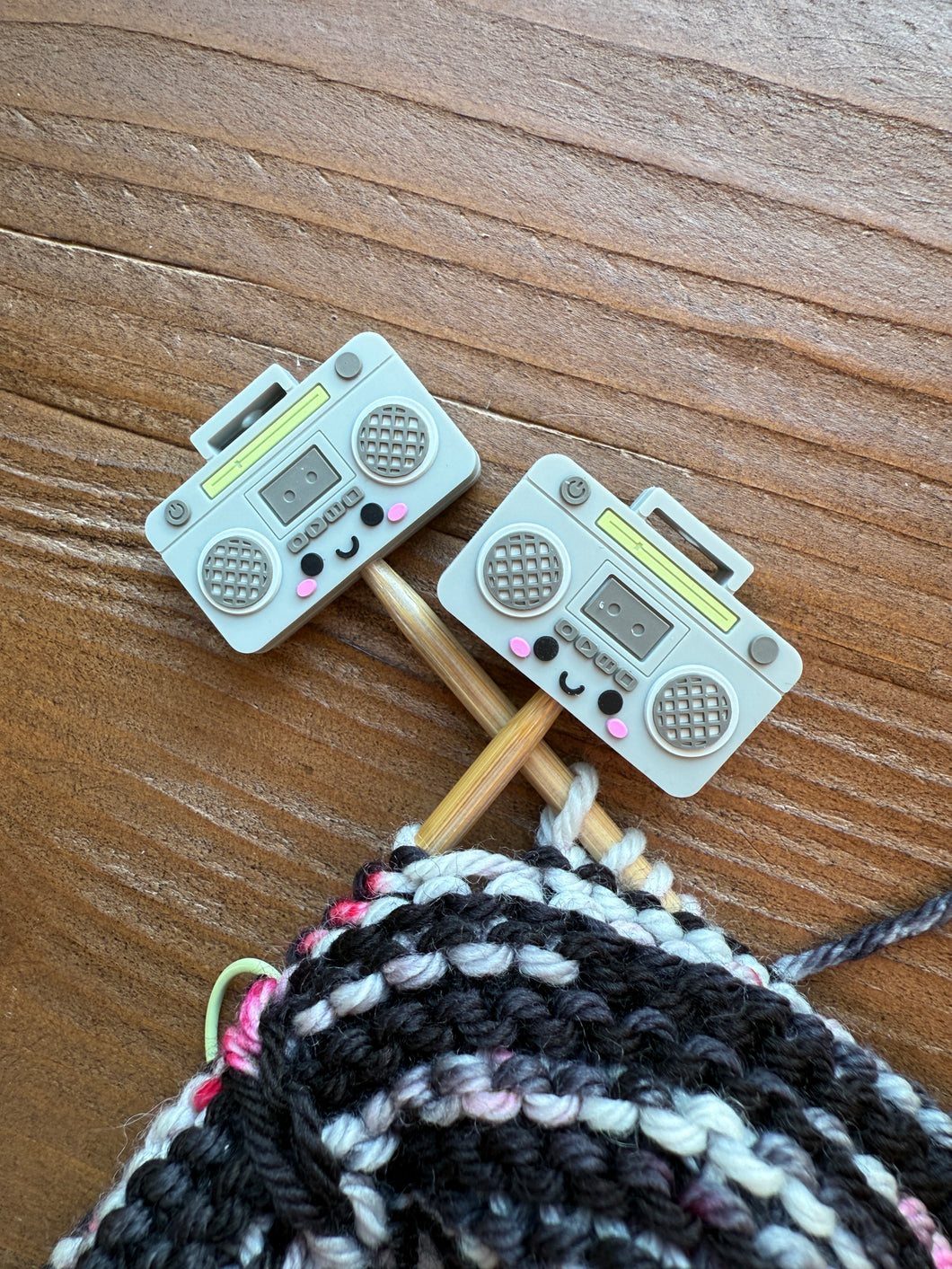 Gray Boom Box  Needle Stoppers