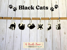 Load image into Gallery viewer, Black Cats - Stitch Markers (set of 6)
