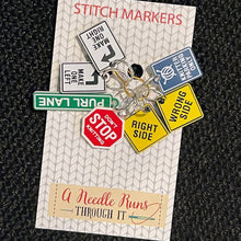 Load image into Gallery viewer, Knitting Traffic Signs - Stitch Markers (set of 7)
