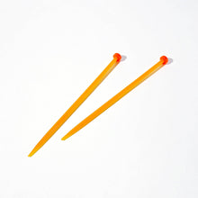 Load image into Gallery viewer, Knitting Needle Hair Stick Set: Sunset Orange
