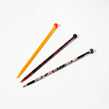 Load image into Gallery viewer, Knitting Needle Hair Stick Set: Sunset Orange
